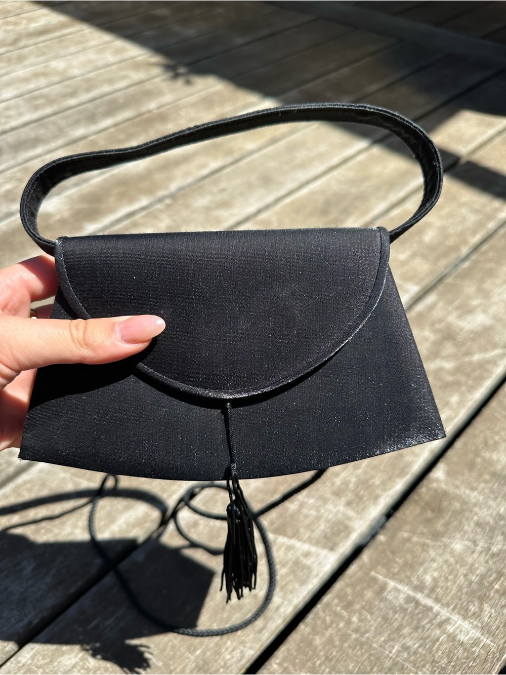 Black Women’s Evening Shoulder Bag - Classic Tassel Style